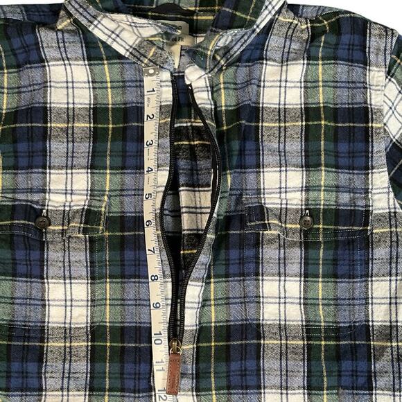 L.L. Bean Men's Multicolor XL 100% Cotton Henley Sweater 3/4 Zip 2 front Pockets - Picture 11 of 13